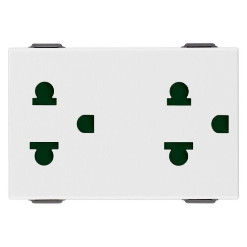 MODULO TOMA DOBLE 2x16A+T 3MOD BLANCO NEVE UP MODULO TOMA DOBLE 2x16A+T 3MOD BLANCO NEVE UP