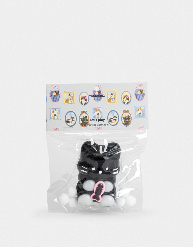Lúdico Juguetes Mini Squishy En Forma De Gatito - Negro