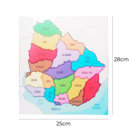 Puzzle Madera Mapa Uruguay 28x25cm Rompecabezas 19p Jug001106-uy