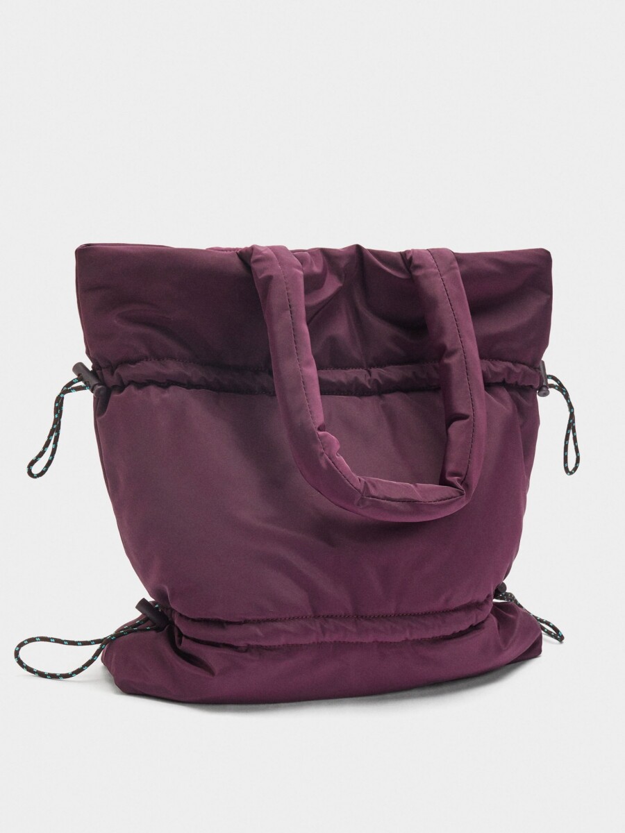 Bolso Shopper De Nylon burdeos