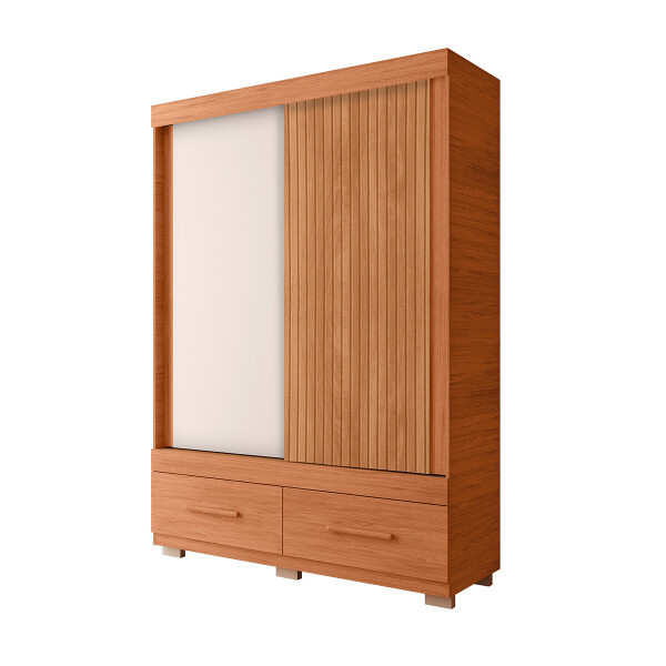 ROPERO MODELO SERENO 1.36 - 2 PUERTAS CORREDIZAS Y 2 CAJONES COLOR FREIJO RIPADO/OFF WHITE Ropero Modelo Sereno 1.36 - 2 Puertas Corredizas Y 2 Cajones Color Freijo Ripado/off White