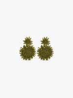 Pendientes Con Abalorios Monocromáticos verde
