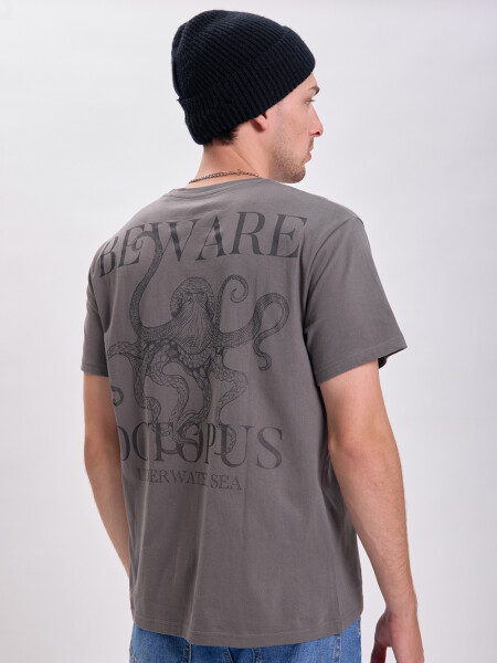 Remera estampa Gris Oscuro