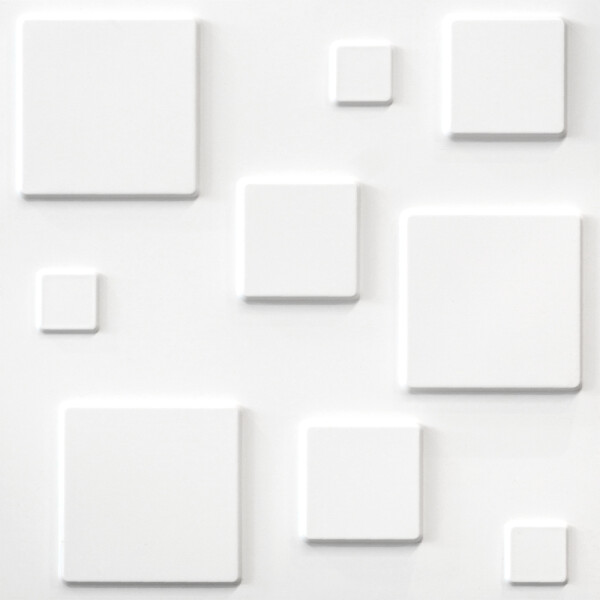 PANEL DECORATIVO EN PVC 3D PARA PARED MODELO D071 50x50 CM BLANCO MATE Panel Decorativo En Pvc 3d Para Pared Modelo D071 50x50 Cm Blanco Mate