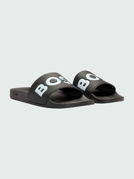 BOSS - Sandalias Italianas con Logo Negro