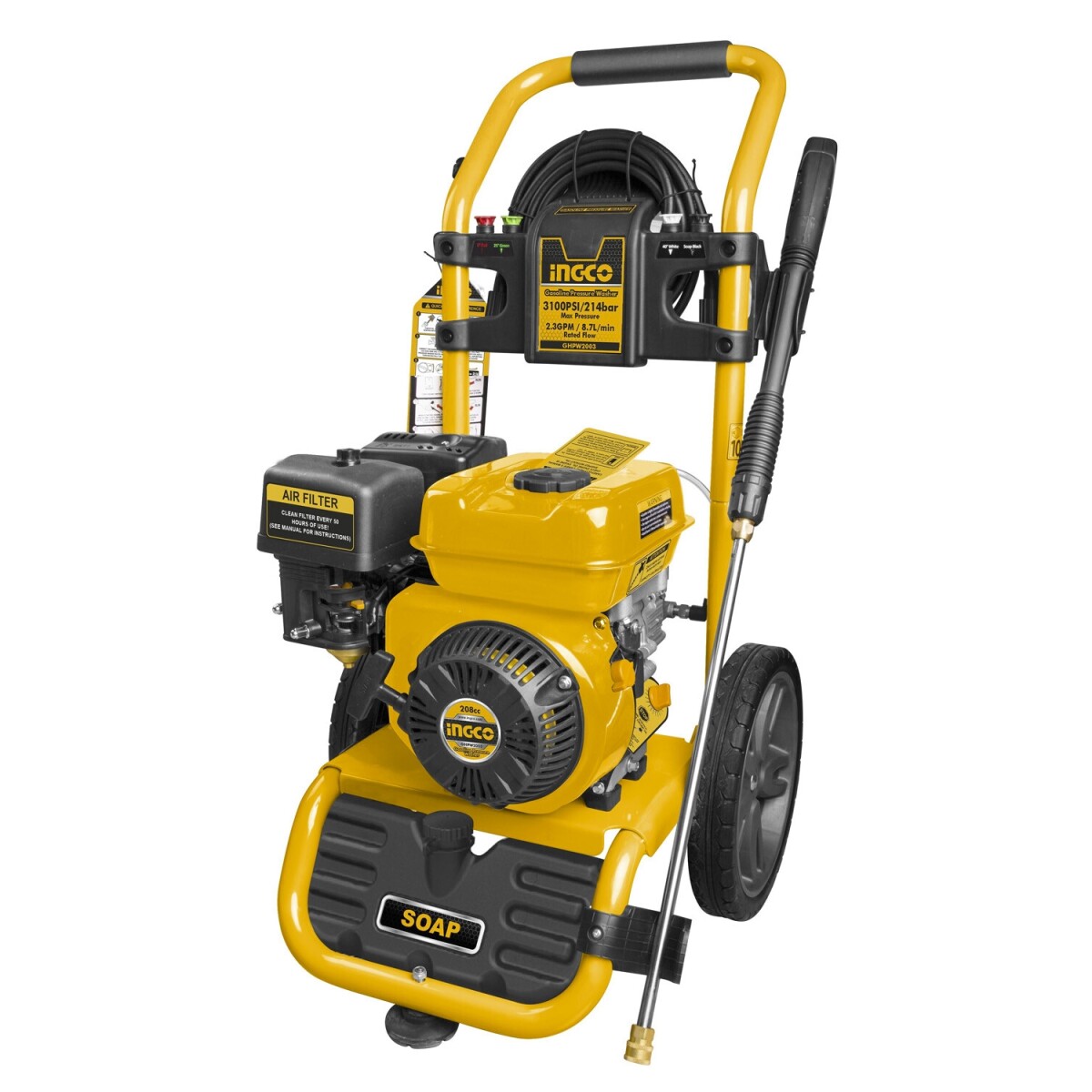 Hidrolavadora industrial Ingco a nafta 214Bar 6Hp 208cc 