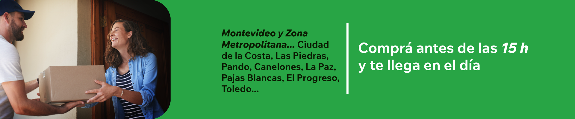 Envíos a montevideo y zona metropolitana en el día