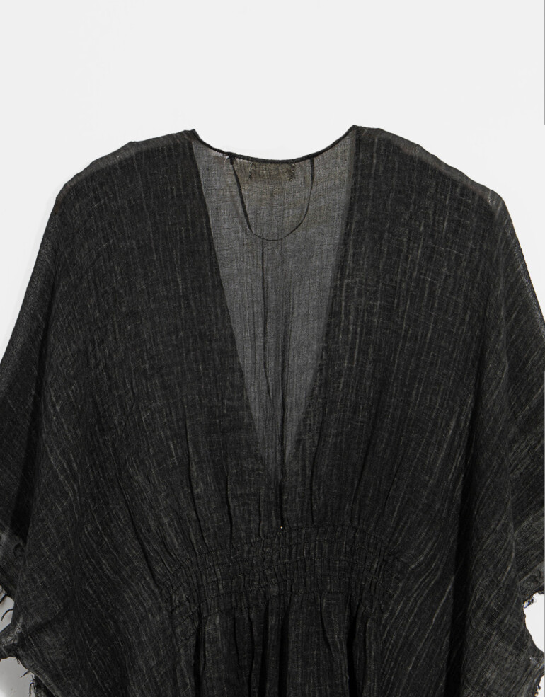 Kimonos Kimono Con Flecos - Negro