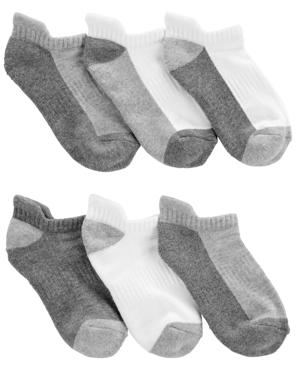 Pack seis pares de medias tobilleras de algodón. Talles 4/7-8/14 