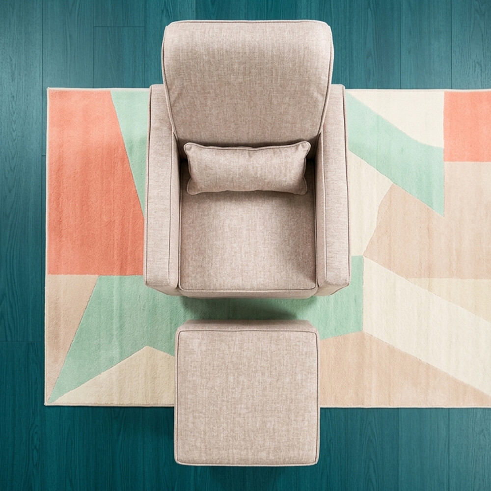 Sillón mecedor con apoyapiés Anny Beige