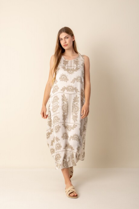 Vestido largo Beige