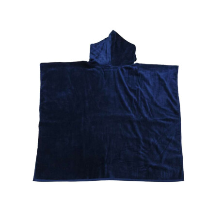 Bata Poncho Velour Lisas 100 X 90 Cm Azul