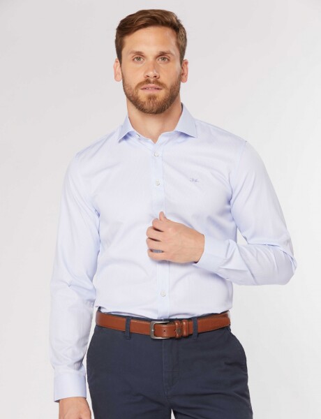 CAMISA DE VESTIR RAYADA Celeste