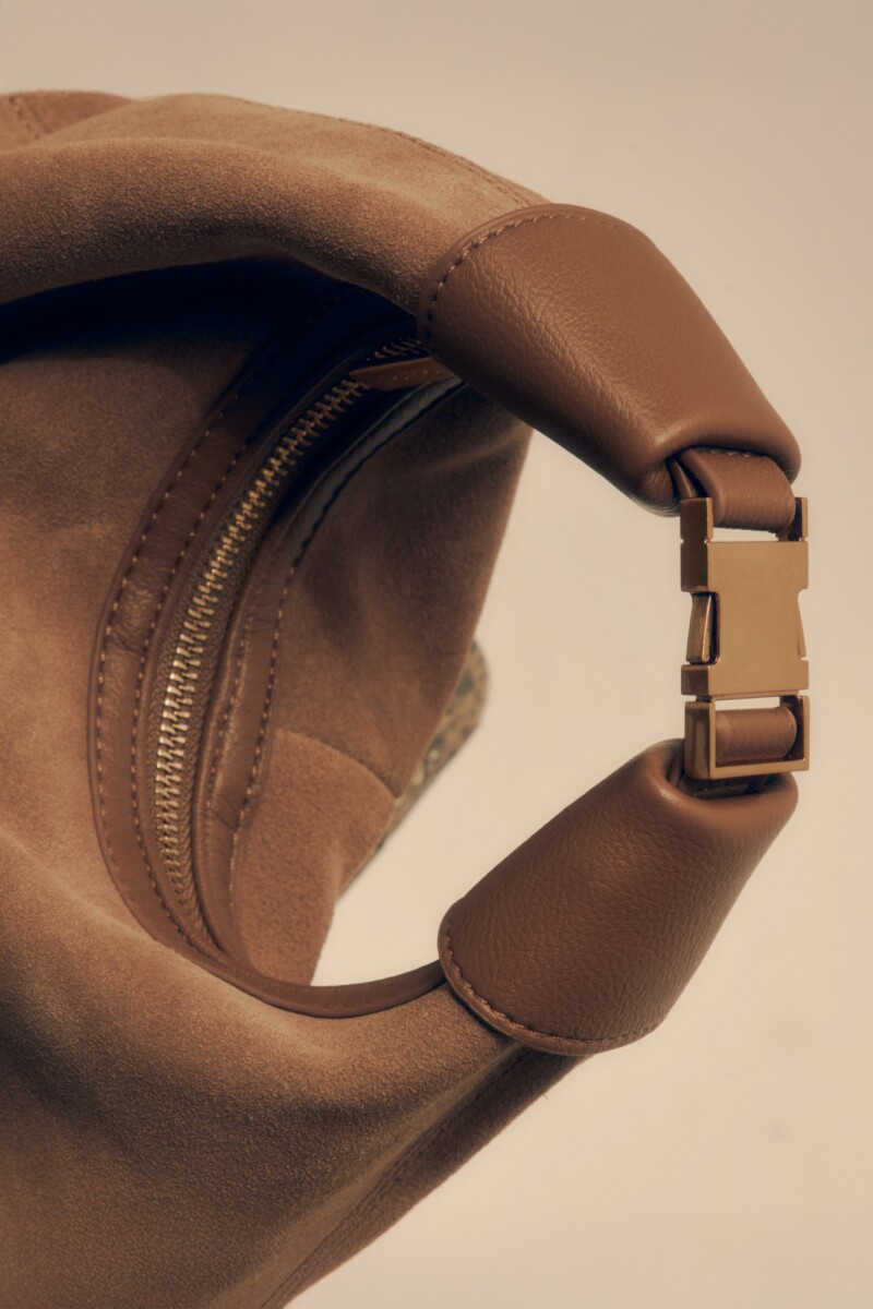 Cartera de cuero hobo tostado