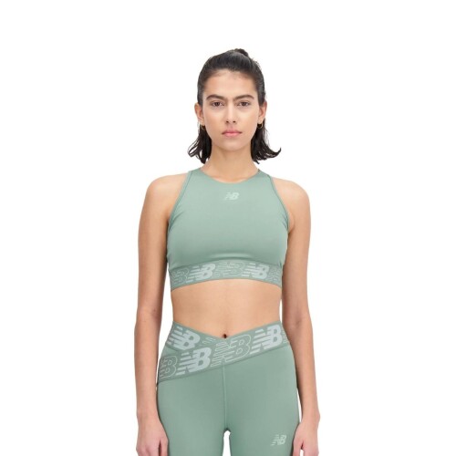 Top New Balance Relentless Crop Verde