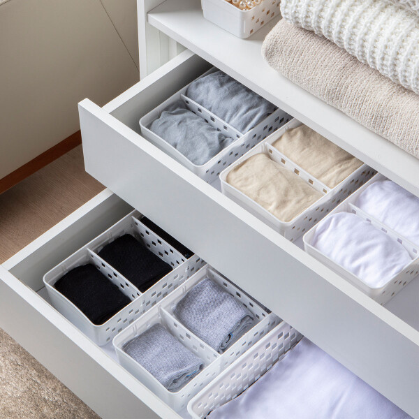 ORGANIZADOR QUADRATTA DIVISIONES 23X11X5 CMS BLANCO BLANCO