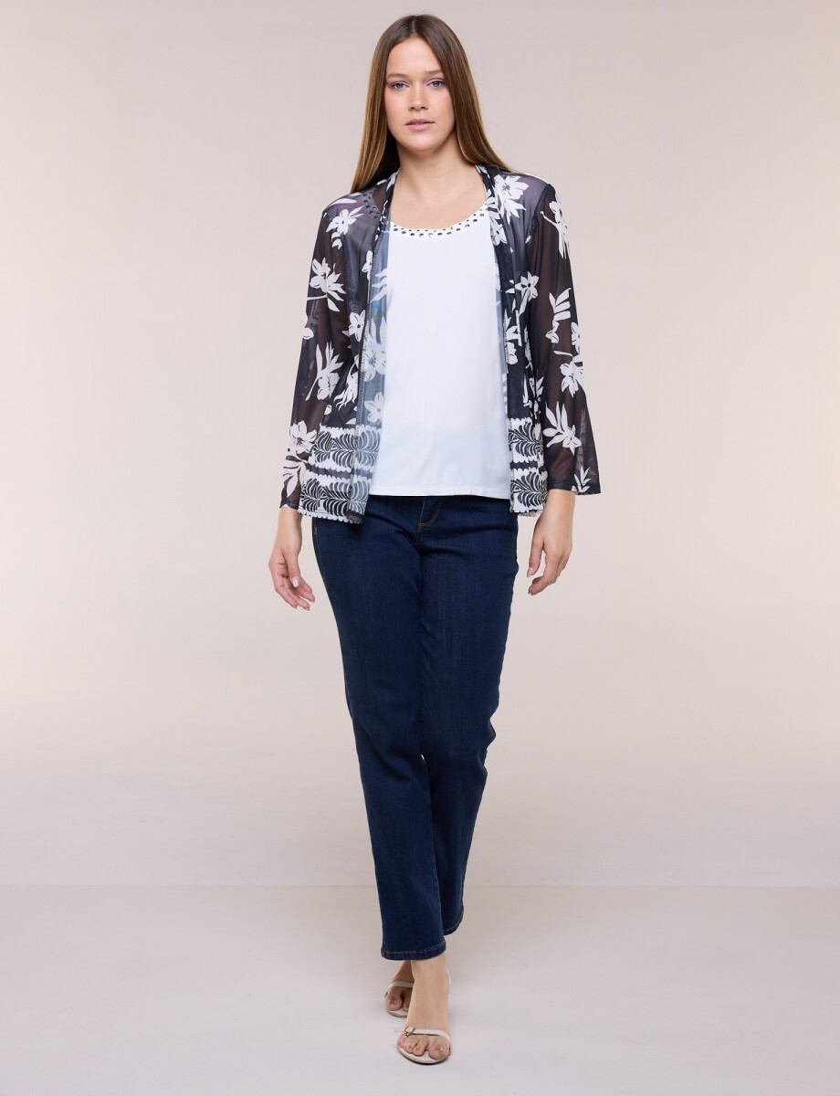 Cardigan Twofer 2 En 1 - Negro/blanco 