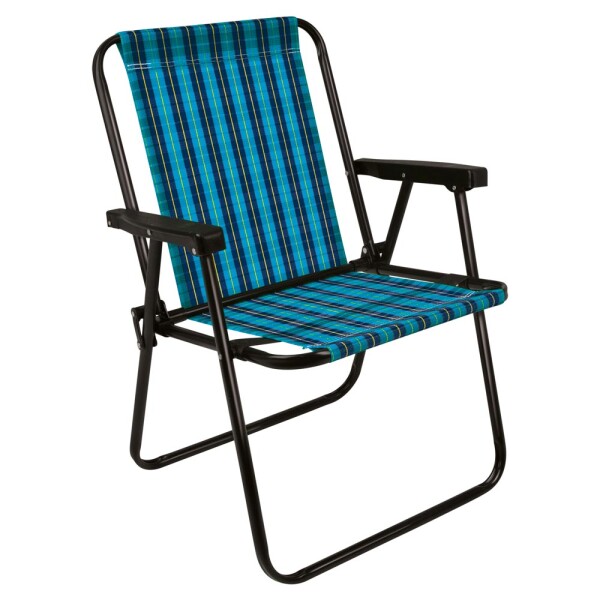 SILLA ALTA CUADROS NEGRO/AZUL NEGRO