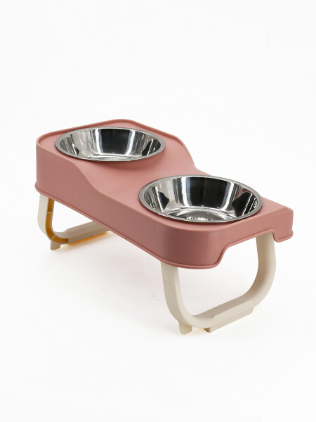 PLATO DOBLE CON PATAS ROSADO