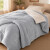 Frazada Manta Polar Con Corderito Acolchado 1 Plazas 200x150 Gris Claro