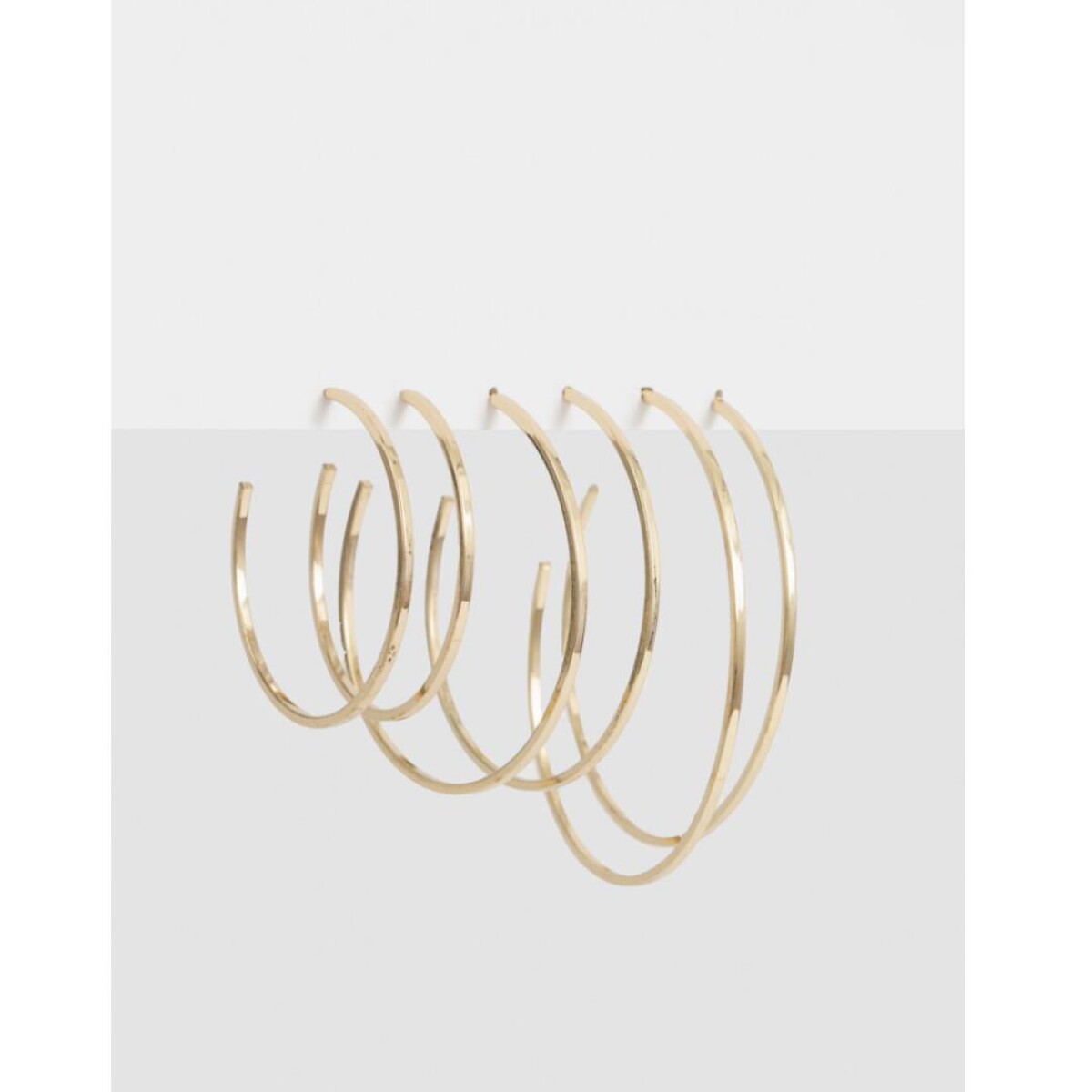 Set De Argollas De Metal - Dorado 