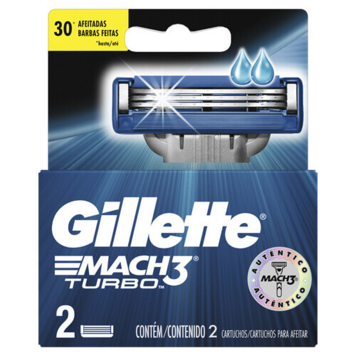 Repuestos Gillette Cartuchos Mach 3 Turbo 2 unidades 