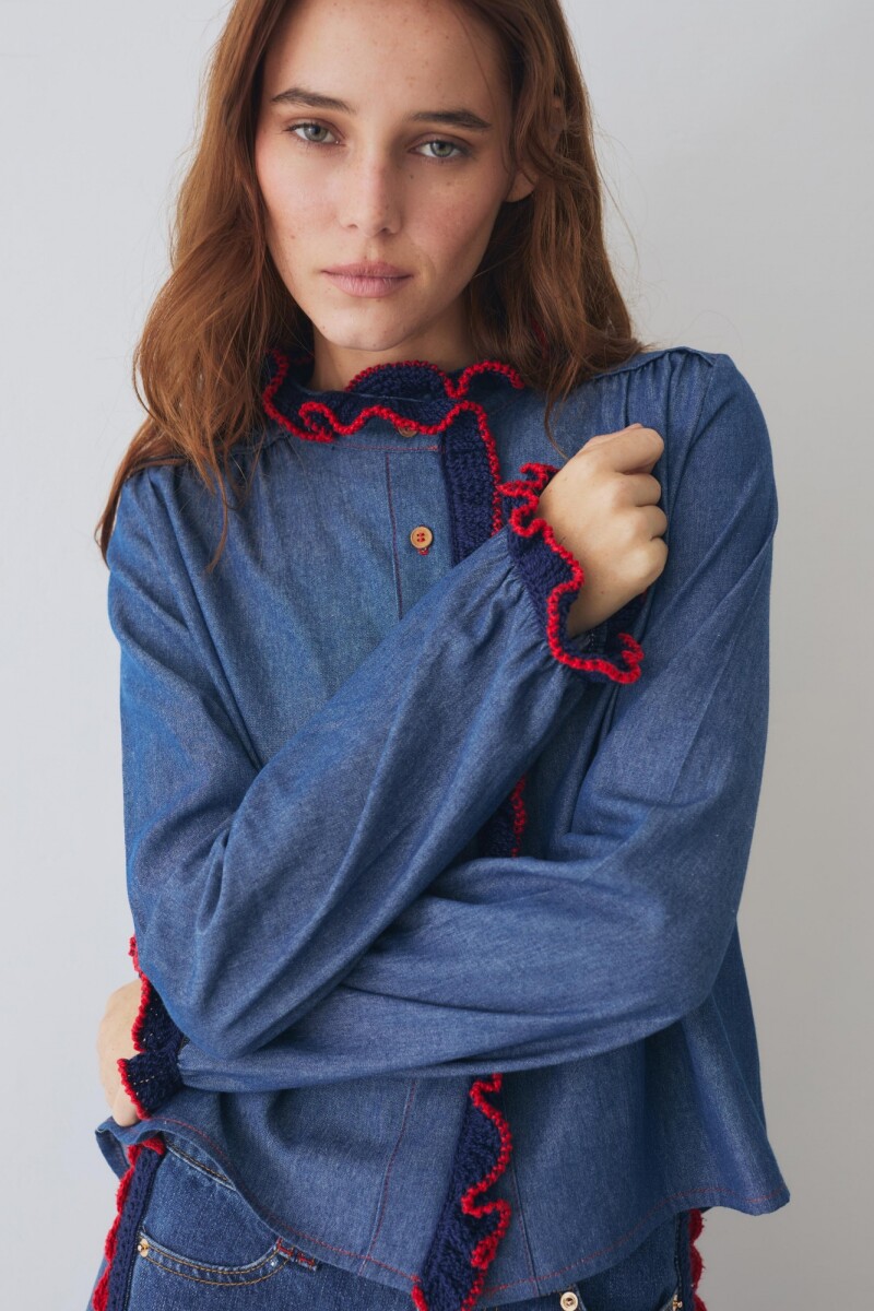 CAMISA SWIM JEAN CROCHET Azul