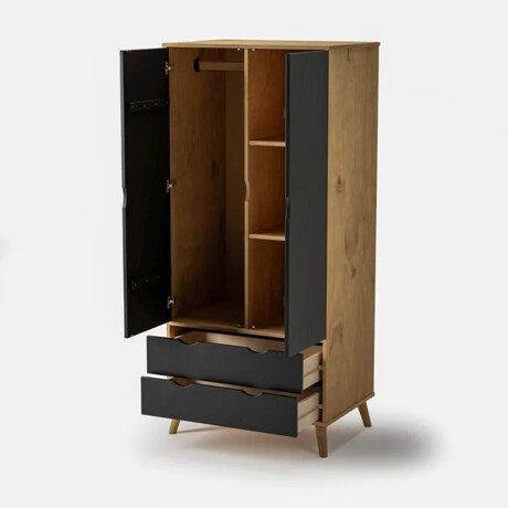 Ropero 2 puertas - Madera maciza MADERA PRETO
