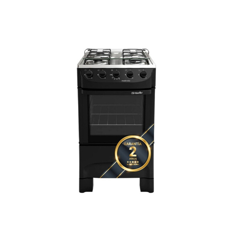 COCINA MUELLER MODERATTO 4 HORNALLAS NEGRA