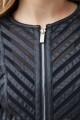 Chaqueta eco cuero con tul negro
