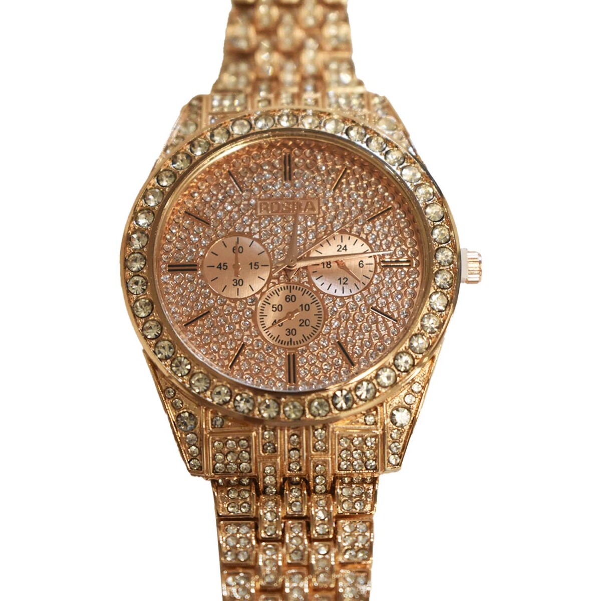 Reloj Pulsera Mujer Diseño Elegante Malla Esfera con Brillos - Dorado 