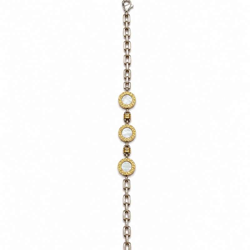 Pulsera con tres medallas de Nacar Pulsera con tres medallas de Nacar