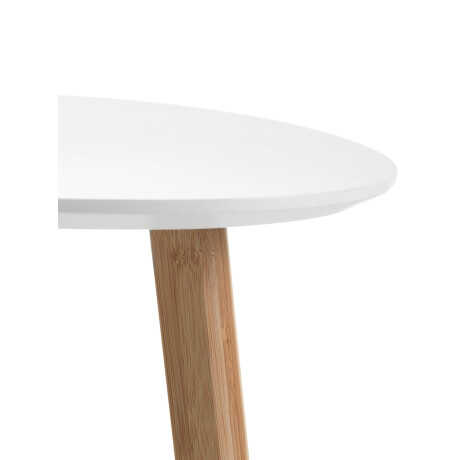Mesa Auxiliar Taps 55X55 Blanco/Bambu