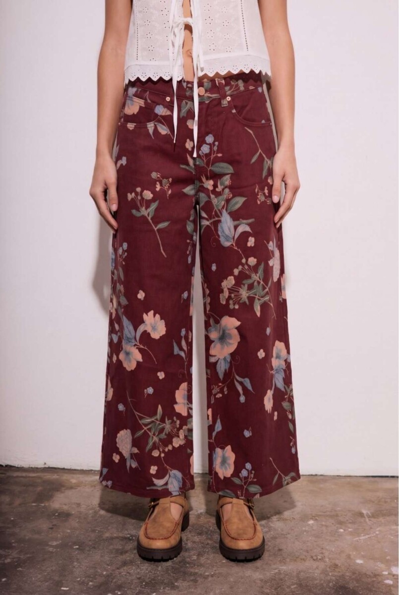 Jean Wide Leg Print - Print 