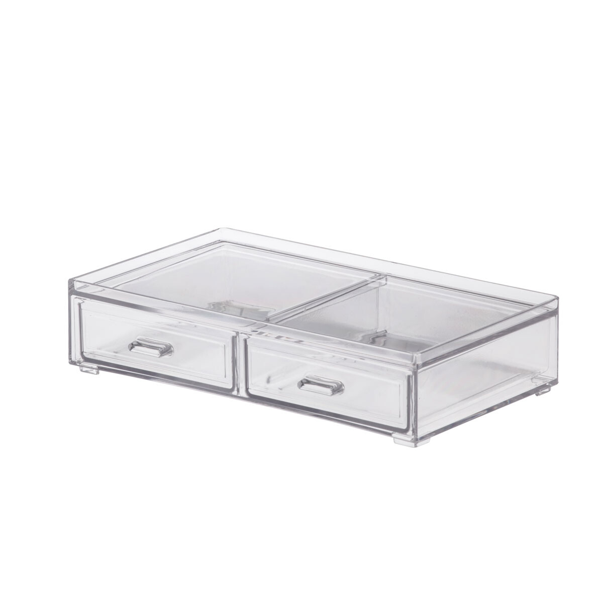 ORGANIZADOR 2 CAJONES 21X12X5 CRISTAL 