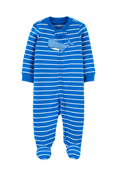 Pijama de algodón con pie y estampa ballena 0