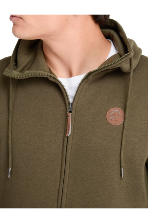 Campera O'Neill Full Zip Leather Patch Verde