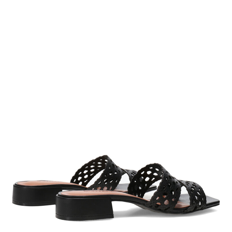Sandalias de Mujer Bottero Cuero Calado Negro
