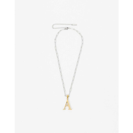 Cadena De Acero Inicial Letra ''a'' Combinacion Bicolor