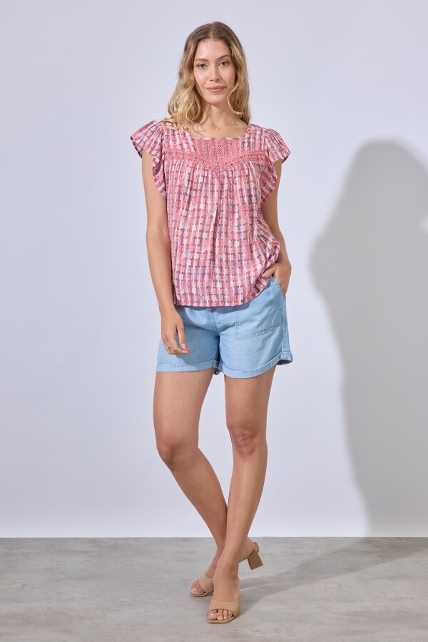 Blusa Puntilla ROJO/MULTI