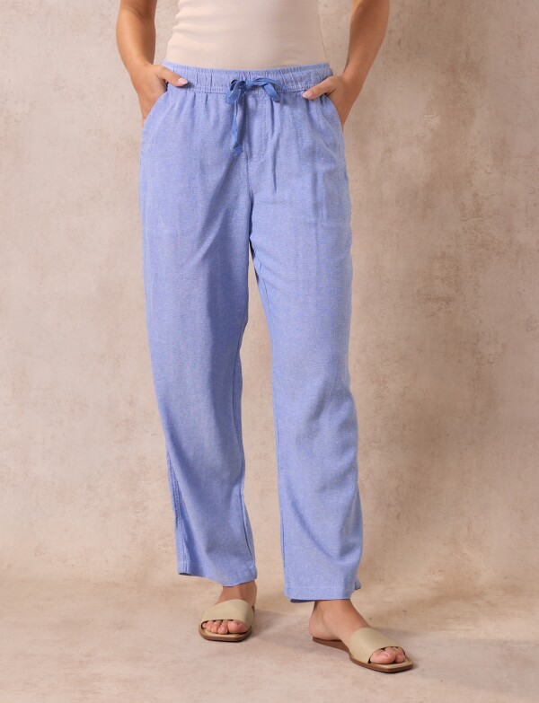 Pantalon Lino CELESTE