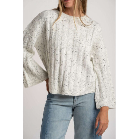 Sweater Texturado Bouttonne Gris Melange