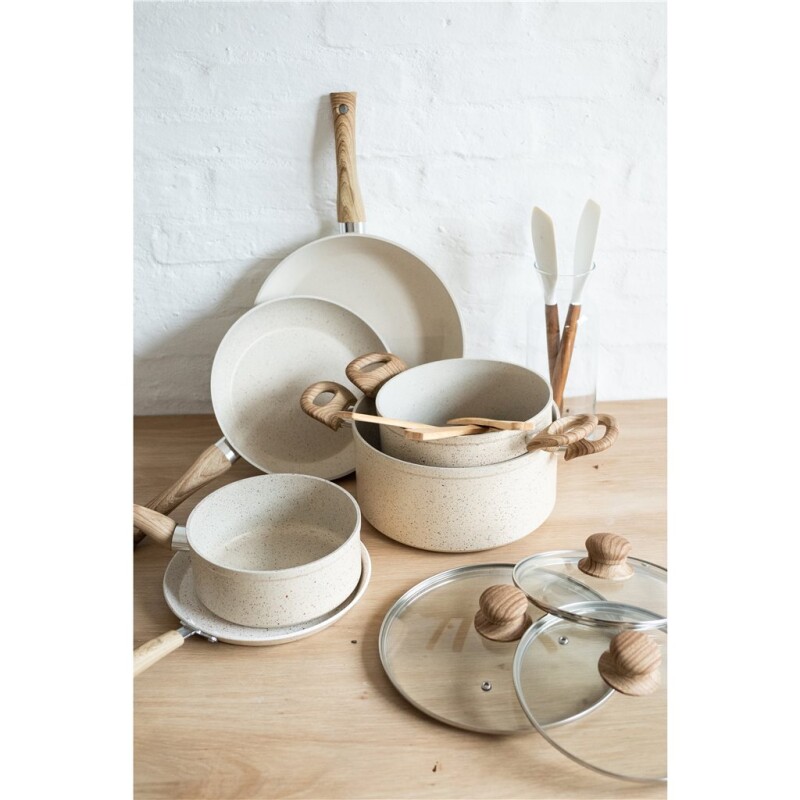 Batería 7 piezas antiadherente BEIGE