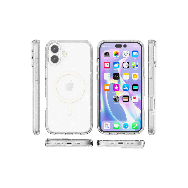 Protector para iPhone 16 MagSafe con brillos Protector Para Iphone 16 Magsafe Con Brillos