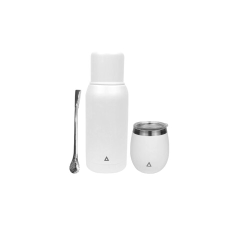 Kit Matero Blanco, Termo 750ml, Mate y Bombilla. Sc