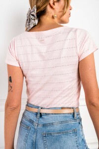 Remera Texturada Rosa