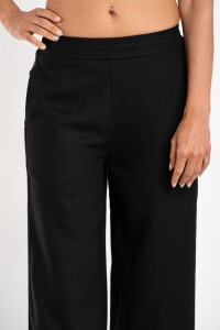 Pantalón Con Lino Negro