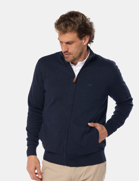 CAMPERA TEJIDA DE ALGODÓN Azul