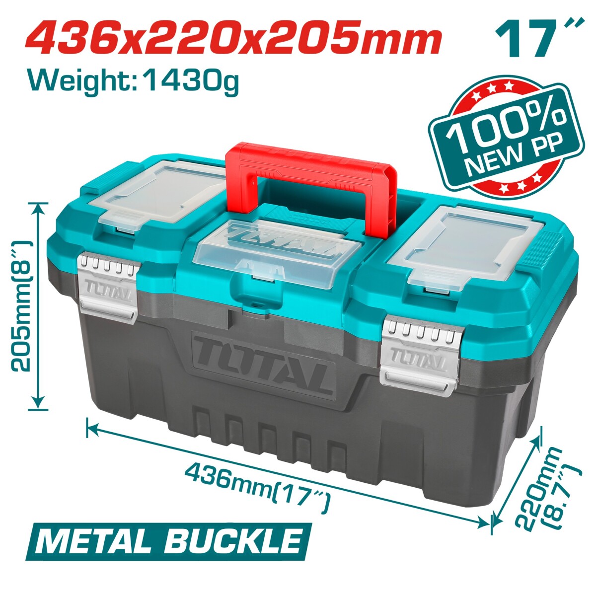 CAJA HERRAM 17´ BROCHE METAL TOTAL 