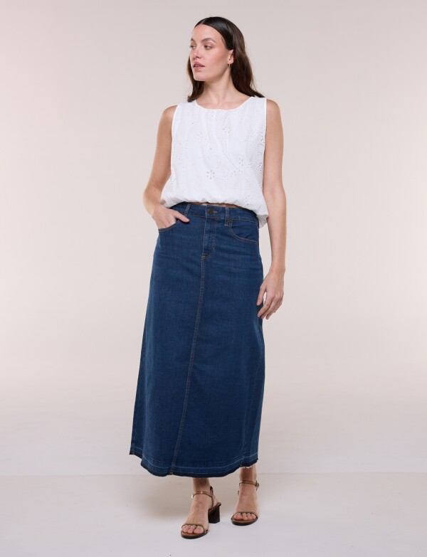 Blusa En Broderie Con Ruedo Abullonado CRUDO